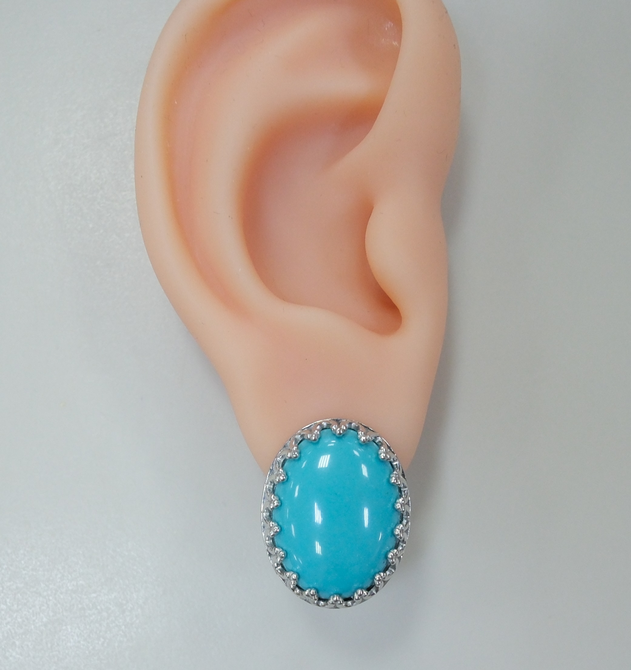 Серебряные серьги с бирюзой